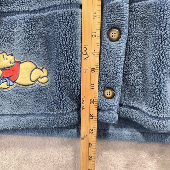 Vintage Disney Winnie the Pooh Sherpa Jacket Womens Large Blue Made USA 90s - Picture 10 of 10